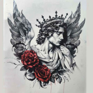 angel – tattoo design ideas free ai generated – realism-photo-realistic – for-arm – Gallery: angel-inkby-ai