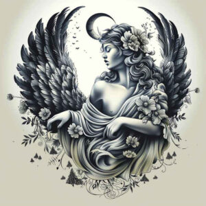 angel – tattoo design ideas free ai generated – realism-photo-realistic – for-arm – Gallery: angel-inkby-ai