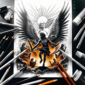 angel – tattoo design ideas free ai generated – realism-photo-realistic – for-arm – Gallery: angel-inkby-ai