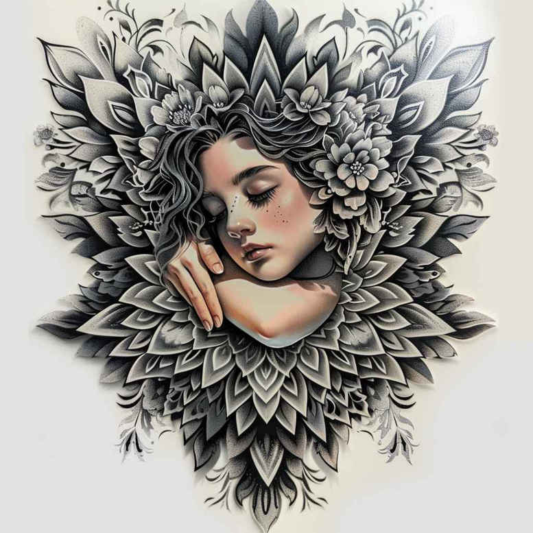 angel – tattoo design ideas free ai generated – realism-photo-realistic – for-arm – Gallery: angel-inkby-ai