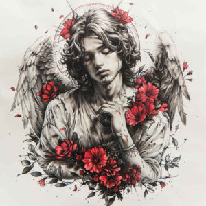 angel – tattoo design ideas free ai generated – realism-photo-realistic – for-arm – Gallery: angel-inkby-ai