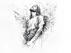 angel – tattoo design ideas free ai generated – realism-soft-highlights – for-stomach – Gallery: angel-inkby-ai