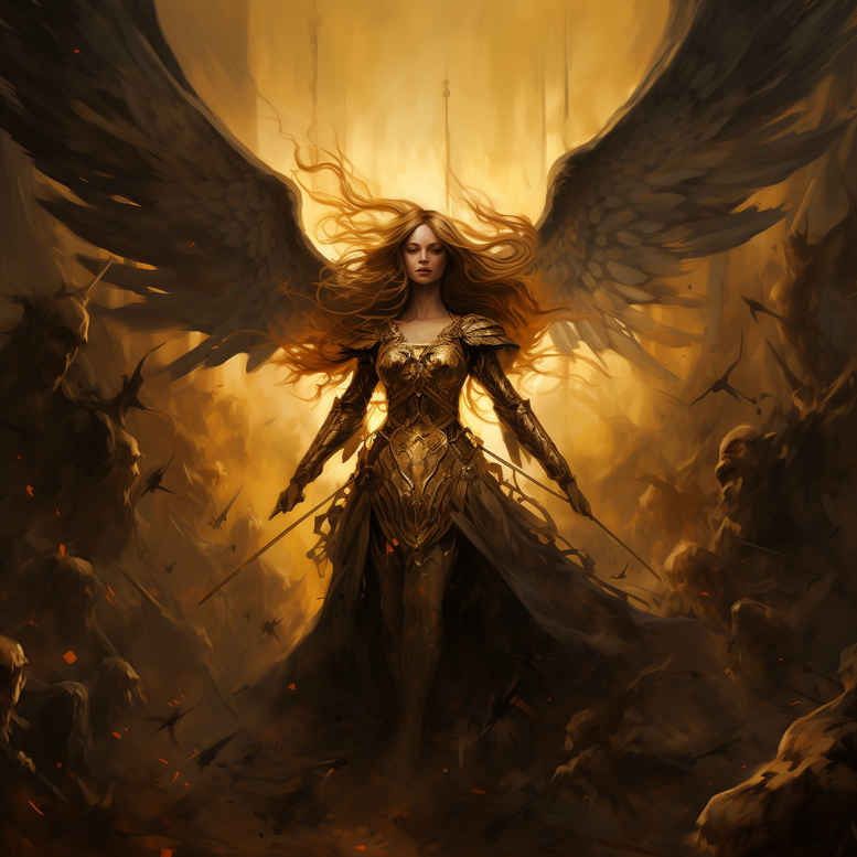 angel – tattoo design ideas free ai generated – subtle-fill – for-arm – Gallery: angel-inkby-ai