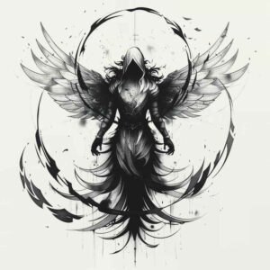 angel – tattoo design ideas free ai generated – surrealism-dreamlike – for-arm – Gallery: angel-inkby-ai