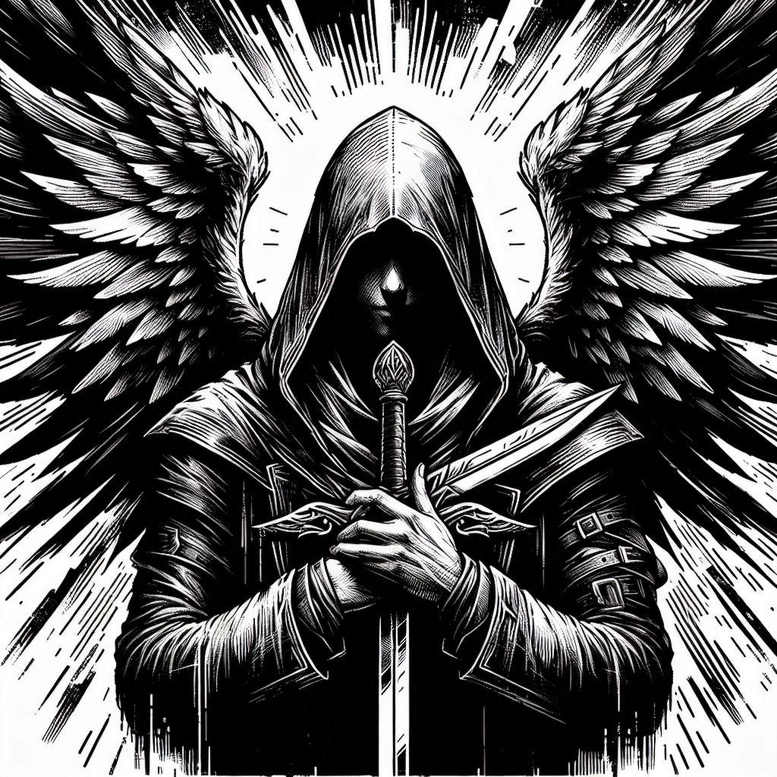 angel-messenger – tattoo design ideas free ai generated – neotraditional-bold-color-blocks – for-fingers – Gallery: angel-inkby-ai