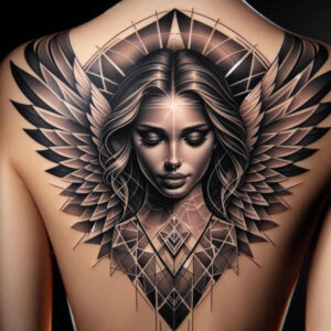 angel-messenger – tattoo design ideas free ai generated – realism-reflective-light – for-heel – Gallery: angel-inkby-ai