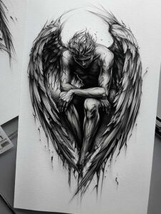 angel-messenger – tattoo design ideas free ai generated – realism-visual-accuracy – for-hand – Gallery: angel-inkby-ai