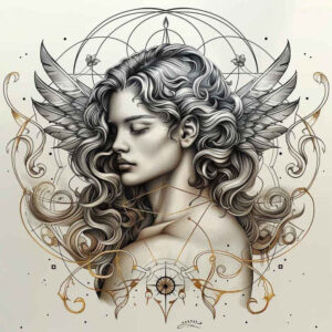 angel-messenger – tattoo design ideas free ai generated – surrealism-psychological-depth – for-wrist – Gallery: angel-inkby-ai