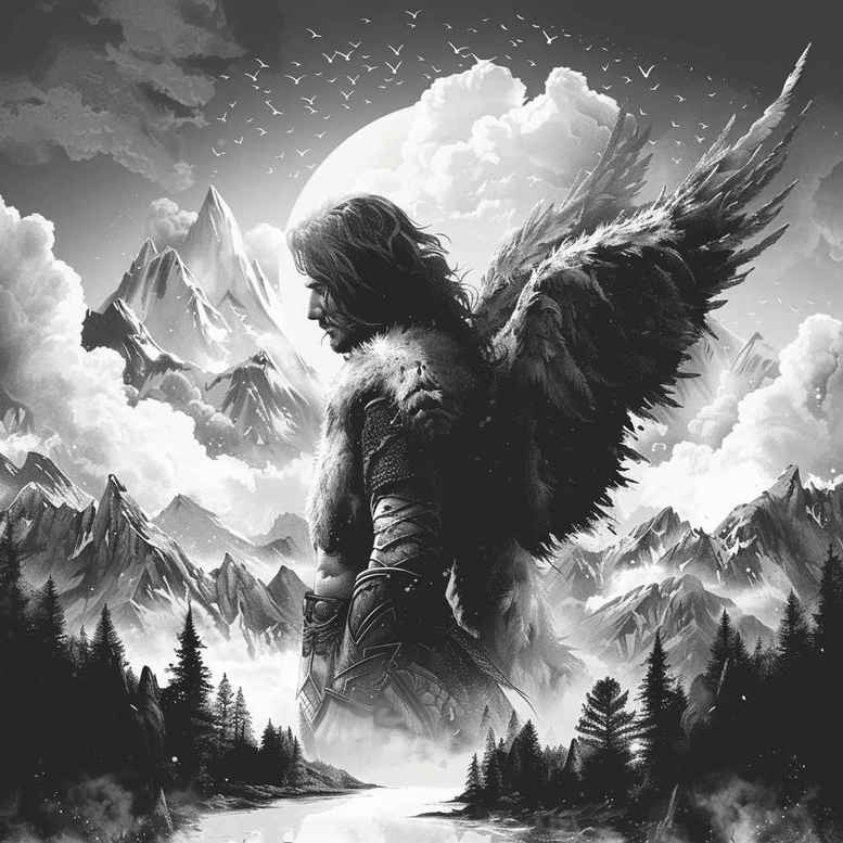 angel-of-blessings – tattoo design ideas free ai generated – neotraditional-decorative-detail – for-triceps – Gallery: angel-inkby-ai