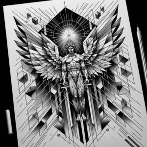 angel-of-blessings – tattoo design ideas free ai generated – realism-ink-layering – for-nape – Gallery: angel-inkby-ai
