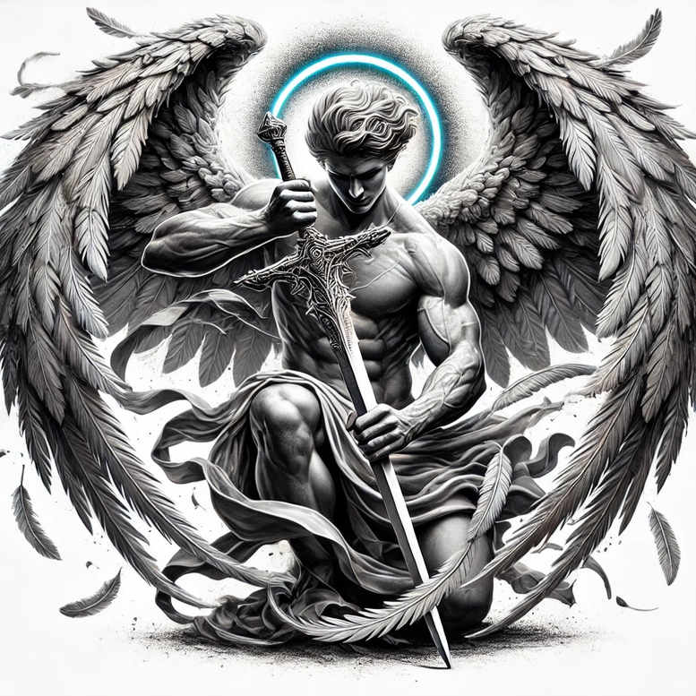 angel-of-charity – tattoo design ideas free ai generated – neotraditional-subtle-tone – for-elbow – Gallery: angel-inkby-ai