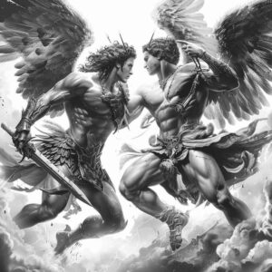 angel-of-charity – tattoo design ideas free ai generated – soft-curves – for-nape – Gallery: angel-inkby-ai