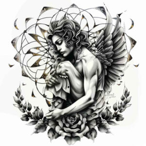 angel-of-courage – tattoo design ideas free ai generated – detailed-symmetry – for-foot – Gallery: angel-inkby-ai