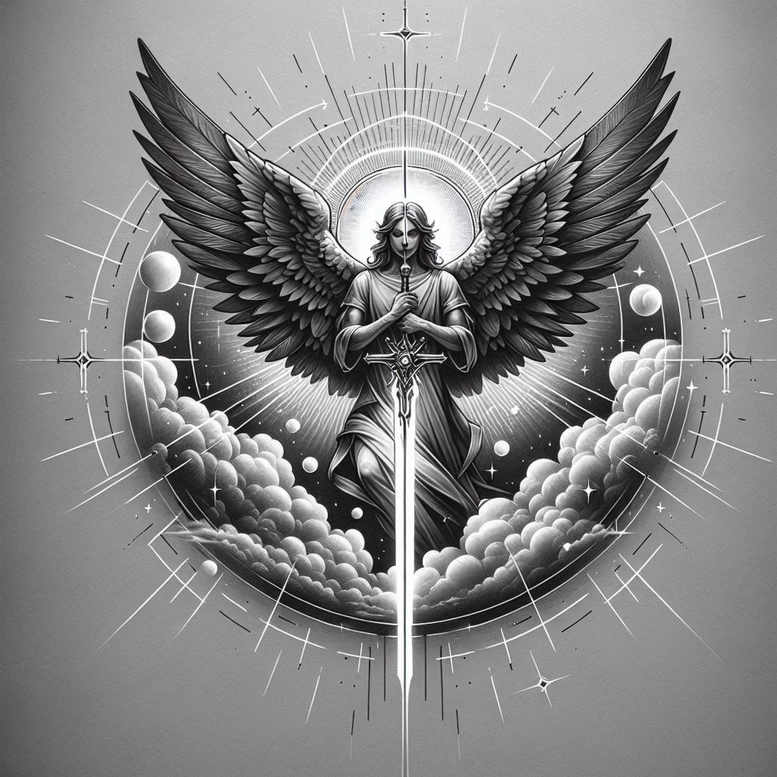 angel-of-courage – tattoo design ideas free ai generated – neotraditional-bold-texture – for-forearm – Gallery: angel-inkby-ai