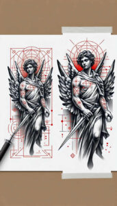 angel-of-courage – tattoo design ideas free ai generated – neotraditional-modern-classic – for-toe – Gallery: angel-inkby-ai