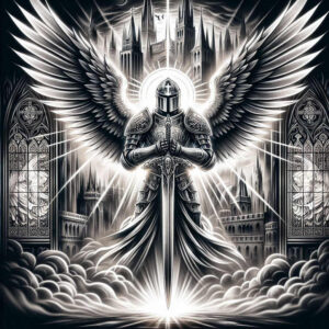 angel-of-courage – tattoo design ideas free ai generated – neotraditional-subtle-tone – for-back-of-neck – Gallery: angel-inkby-ai