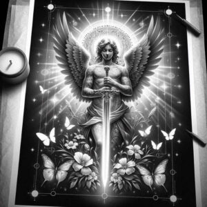 angel-of-faith – tattoo design ideas free ai generated – neotraditional-artistic-contrast – for-wrist-side – Gallery: angel-inkby-ai