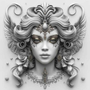 angel-of-grace – tattoo design ideas free ai generated – neotraditional-clean-fill – for-back-shoulder – Gallery: angel-inkby-ai
