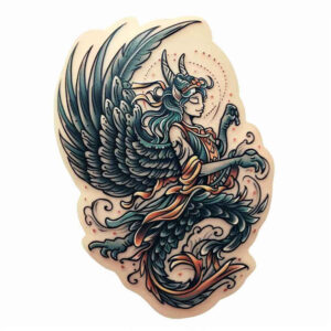 angel-of-grace – tattoo design ideas free ai generated – surrealism-chromatic-aberration – for-inner-arm – Gallery: angel-inkby-ai