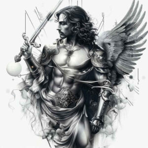 angel-of-healing – tattoo design ideas free ai generated – realism-natural-finish – for-sternum – Gallery: angel-inkby-ai