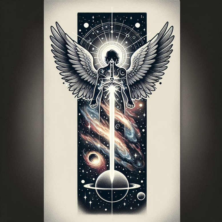 angel-of-hope – tattoo design ideas free ai generated – neotraditional-artistic-contrast – for-behind-ear – Gallery: angel-inkby-ai