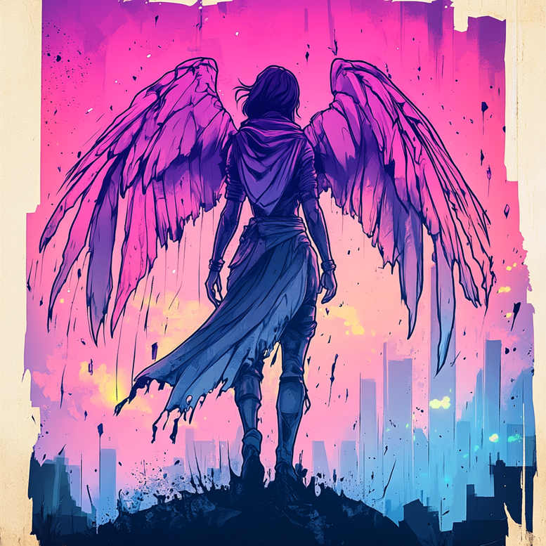 angel-of-hope – tattoo design ideas free ai generated – neotraditional-crisp-lines – for-ankle – Gallery: angel-inkby-ai