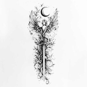 angel-of-hope – tattoo design ideas free ai generated – realism-dynamic-shadows – for-arm – Gallery: angel-inkby-ai