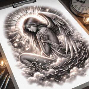 angel-of-hope – tattoo design ideas free ai generated – realism-subtle-saturation – for-wrist – Gallery: angel-inkby-ai