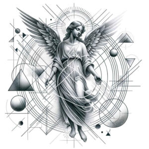 angel-of-light – tattoo design ideas free ai generated – neotraditional-defined-outlines – for-lower-thigh – Gallery: angel-inkby-ai