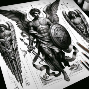 angel-of-light – tattoo design ideas free ai generated – realism-illustrative-style – for-wrist – Gallery: angel-inkby-ai