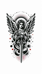 angel-of-light – tattoo design ideas free ai generated – realism-micro-detail – for-upper-thigh – Gallery: angel-inkby-ai
