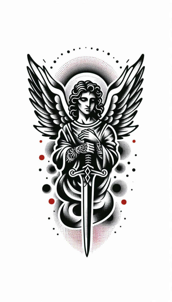 angel-of-light – tattoo design ideas free ai generated – realism-micro-detail – for-upper-thigh – Gallery: angel-inkby-ai