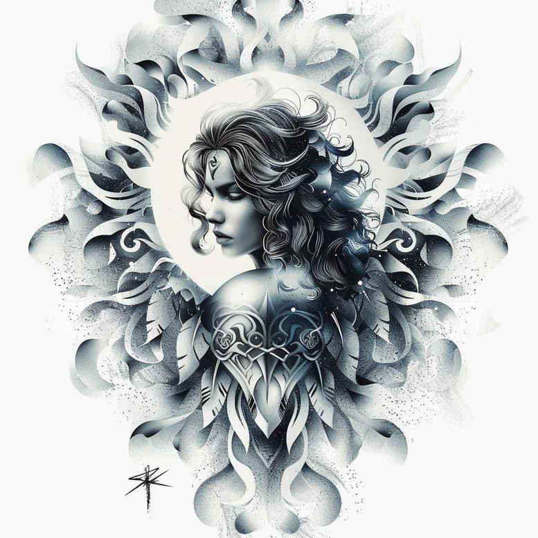 angel-of-love – tattoo design ideas free ai generated – kaleidoscope – for-shin – Gallery: angel-inkby-ai