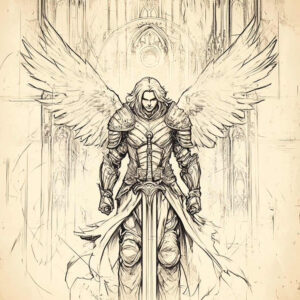 angel-of-mercy – tattoo design ideas free ai generated – neotraditional-enhanced-shading – for-upper-shoulder – Gallery: angel-inkby-ai