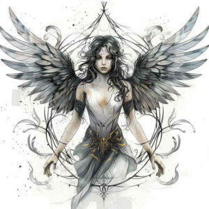 angel-of-mercy – tattoo design ideas free ai generated – neotraditional-gradient-fills – for-lower-arm – Gallery: angel-inkby-ai