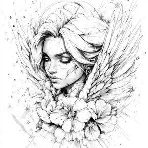 angel-of-mercy – tattoo design ideas free ai generated – surrealism-phantasmagoria – for-shin – Gallery: angel-inkby-ai