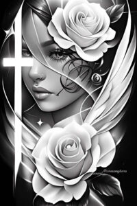 angel-of-peace – tattoo design ideas free ai generated – neotraditional-refined-lines – for-spine – Gallery: angel-inkby-ai