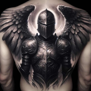 angel-of-peace – tattoo design ideas free ai generated – realism-tonal-depth – for-upper-arm – Gallery: angel-inkby-ai