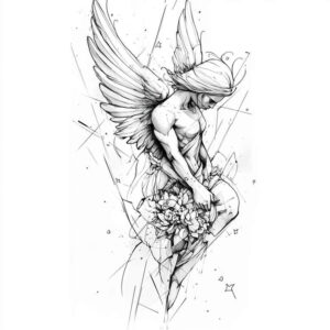 angel-of-purity – tattoo design ideas free ai generated – neotraditional-subtle-highlights – for-fingers – Gallery: angel-inkby-ai