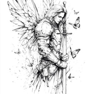 angel-of-redemption – tattoo design ideas free ai generated – realism-photo-realistic – for-foot – Gallery: angel-inkby-ai