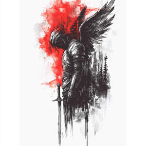 angel-of-serenity – tattoo design ideas free ai generated – realism-smooth-gradients – for-thigh – Gallery: angel-inkby-ai