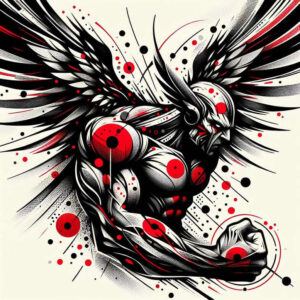 angel-of-the-dawn – tattoo design ideas free ai generated – mandala-grid – for-side-torso – Gallery: angel-inkby-ai