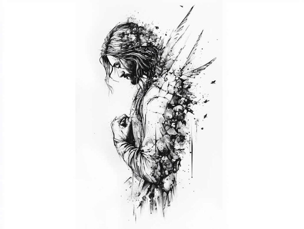 angel-of-the-night – tattoo design ideas free ai generated – neotraditional-decorative-flourishes – for-heel – Gallery: angel-inkby-ai