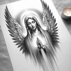angel-of-the-night – tattoo design ideas free ai generated – neotraditional-modern-classic – for-upper-back – Gallery: angel-inkby-ai