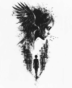 angel-of-truth – tattoo design ideas free ai generated – realism-clean-whites – for-stomach – Gallery: angel-inkby-ai