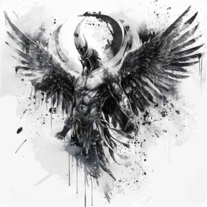 angel-of-truth – tattoo design ideas free ai generated – surrealism-dream-motifs – for-upper-arm – Gallery: angel-inkby-ai
