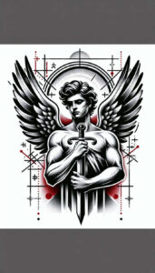 angel-of-truth – tattoo design ideas free ai generated – surrealism-morphic-transformation – for-lower-leg – Gallery: angel-inkby-ai