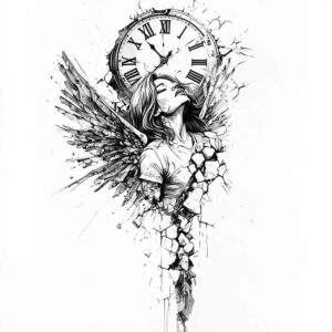 angel-of-truth – tattoo design ideas free ai generated – surrealism-psychic-energy – for-lower-arm – Gallery: angel-inkby-ai