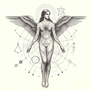 angel-of-truth – tattoo design ideas free ai generated – surrealism-unconscious-imagery – for-collarbone – Gallery: angel-inkby-ai