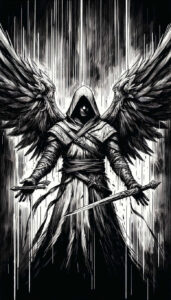 angel-of-truth – tattoo design ideas free ai generated – surrealism-unearthly – for-neck – Gallery: angel-inkby-ai